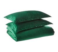 Tribeca Living VENICEDUVET Juego de edred?n extragrande de terciopelo Venice, color liso, tama?o king, verde esmeralda