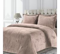 Tribeca Living VENICEDUVET Juego de edred?n extragrande de terciopelo Venice en color liso, tama?o individual, color topo