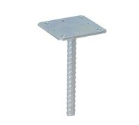 TRIBECCO® Ancla para empotrar en barra de refuerzo Ø20 para el montaje de postes de viga de madera, base de poste para empotrar, resistente a la corrosión, disponible en 3 tamaños. (1, 110 mm)