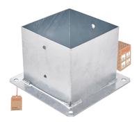 TRIBECCO® Casquillo atornillable para postes de madera cuadrados, galvanizado en caliente, 160 x 160 mm, casquillo de suelo, soporte para vallas, placa de suelo, fijación