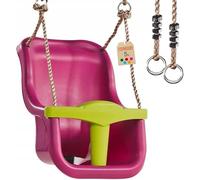 TRIBECCO Columpio infantil para bebés, columpio de plástico para bebés y niños pequeños (rosa (brezo) soporta hasta 50 kg