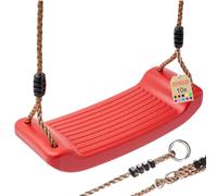 TRIBECCO columpio, parque infantil, asiento antideslizante, columpio de plástico, tablero de columpio (rojo)