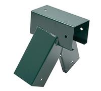 TRIBECCO® Conector cuadrado de 90/90 mm (100°, verde) de chapa de acero con recubrimiento en polvo para columpio de jardín, forma triangular estable en forma de A con orificios de montaje de 10 mm de