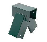 TRIBECCO® Conector de balancín cuadrado de 90/90 mm, 90° (90°, verde) de chapa de acero pulverizada para columpio de jardín, forma triangular estable, con orificios de montaje de 10 mm de diámetro