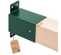 TRIBECCO® Conector de pared cuadrado de 90/90 mm, conector con lengüetas de chapa de acero para columpios infantiles, columpios de jardín y marcos de escalada con orificios de montaje de 10 mm de