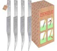 TRIBECCO Juego de 4 anclajes para suelo, longitud total de 437 mm, acero galvanizado en caliente, anclajes de tierra para clavarlos en el suelo, piquetas para tiendas de campaña, casas de juegos