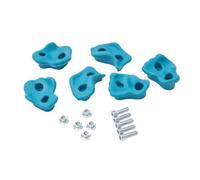 TRIBECCO Juego de 6 piedras de escalada para escalada en roca, incluye kit de fijación, varias formas, tamaño 8 x 11,5 cm, de plástico, para escalada al aire libre e interior (turquesa)