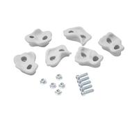 TRIBECCO Juego de 6 piedras de escalada para escalada en roca, incluye kit de fijación, varias formas, tamaño 8 x 11,5 cm, de plástico, para escalada en interiores y exteriores (gris)