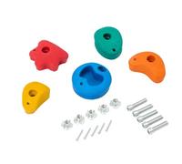 TRIBECCO Piedras de escalada para pared de escalada, 5 unidades, incluye juego de fijación, diferentes formas, tamaño 8 x 11,5 cm, de polirresina para escalada en interiores y exteriores (mezcla)