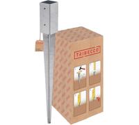 TRIBECCO Soporte para postes de madera, 61 x 61 mm, longitud 650 mm, galvanizado en caliente, manguito de impacto para postes de madera cuadrada, anclaje de acero, anclaje de suelo