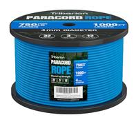 TRIBERION Cuerda de paracaídas de 750 libras - 1000 pies 5/32 pulgadas, cuerda de paracaídas de 4 mm, 12 hebras para cuerda, cuerda de carrete resistente para supervivencia, equipo de camping, pulsera