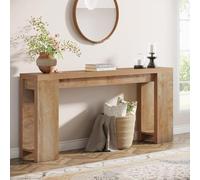 Tribesigns Mesa Consola, 160 x 29,5 x 85 cm, Mesa Auxiliar, Mesa de Sofá de Madera Rústica para Entrada, Pasillo, Salón, Marrón Roble Claro