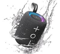 Tribit StormBox Mini+ Altavoz Bluetooth de 12 W, Sonido Envolvente de 360°, 12 Horas de duración, Bluetooth 5.4, IPX7, Luces RGB, EQ, Tipo C, Compatible con AAC/SBC, portátil para Exteriores y Viajes