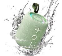 Tribit StormBox Mini+ Altavoz Bluetooth de 12 W, Sonido Envolvente de 360°, 12 Horas de duración, Bluetooth 5.4, IPX7, Luces RGB, EQ, Tipo C, Compatible con AAC/SBC, portátil para Exteriores y Viajes