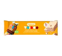 Smileat - Barquillo TRIBOO Relleno de Crema de Cacao - Snack con ingredientes ecológicos - Sin Azúcar Añadido - Merienda Crujiente con alto contenido de fibra