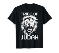 Tribu León de Judá Hebreo Israelita Cristiano Judío YHWH Camiseta gráfica económica, Hombre, Negro, XL