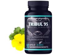 Tribul95® Tribulus Terrestris cápsulas de dosis alta - 6000 mg por dosis diaria - 95% de saponinas - Promueve nuevas energías - El extracto natural de plantas proporciona 1500 mg en una cápsula