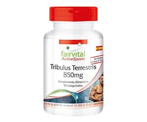 Tribulus Terrestris - VEGANO - Dosis elevada - 90 Comprimidos - estandarizado a 90% de saponinas y 22% protodioscin - Calidad Alemana