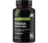 Tribulus Terrestris y Maca Negra 40.000 mg (90% Saponinas y Extracto 100:1), Zinc y B6 - Vitalidad, Confianza Duradera y Energía - Testosterona Hombre -120 Caps. Vegano, Sin Gluten ni Lactosa