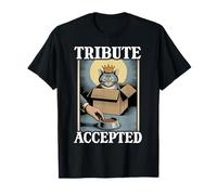 Tribute Acepted Cat In Box Food Bowl Funny Cat Camiseta