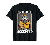 Tribute Acepted Cat In Box Food Bowl Funny Cat Camiseta