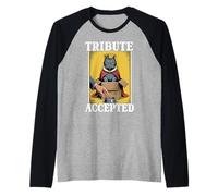 Tribute Acepted Cat In Box Food Bowl Funny Cat Camiseta Manga Raglan