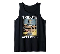 Tribute Acepted Cat In Box Food Bowl Funny Cat Camiseta sin Mangas