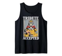 Tribute Acepted Cat In Box Food Bowl Funny Cat Camiseta sin Mangas