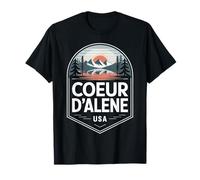 Tributo Retro a Coeur d'Alene, Idaho, Mountain Pines Lake Camiseta