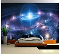 Tric Dimensional Azul Cielo Estrellado Universo Planeta 3D Papel Pintado Pared Fácil Instalación Oficina Sala Estar Sofá Dormitorio TV Fondos Decoración-250cm×170cm