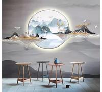 Tricap Relieve Paisajes Alces Atmósfera 3D Papel Pintado Pared Fácil Instalación Oficina Sala Estar Sofá Dormitorio TV Fondos Decoración-250cm×170cm
