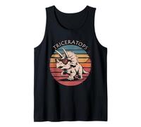 Triceratops Dinosaurio Chibi Kawaii Dino Niños Camiseta sin Mangas