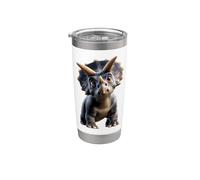 Triceratops Dinosaurio I Love Dinosaurs Cute Triceratops Vaso térmico de acero inoxidable de doble pared