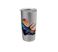 Triceratops Dinosaurio I Love Dinosaurs Cute Triceratops Vaso térmico de acero inoxidable de doble pared