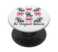 Triceratops Dinosaurio niña Coqueta Arco el Unicornio Original PopSockets PopGrip Adhesivo