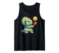 Triceratops jugando al pickleball, amante de los dinosaurios, paleontología Camiseta sin Mangas