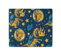 Triceratopss Dinos in Space - Billetera de piel con diseño de dinosaurios en el espacio para viajes de negocios