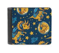 Triceratopss Dinos in Space Dinosaur - Cartera plegable para hombre, diseño de dinosaurios
