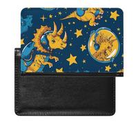 Triceratopss Dinos in Space Dinosaur - Funda para pasaporte con ranura para tarjetas, funda para pasaporte de viaje