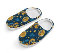 Triceratopss Dinos in Space Dinosaur - Pantuflas de algodón para niños, zapatos de casa para dormitorio, interiores y exteriores, Estilo blanco, 30/31 EU