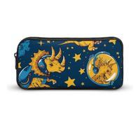 Triceratopss Dinos in Space - Estuche para lápices, diseño de dinosaurio, bonito estuche para bolígrafos, cosméticos, organizador para viajes y oficina