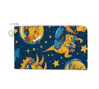 Triceratopss Dinos in Space - Monedero de dinosaurio con cremallera