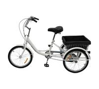 Triciclo adulto de 20 pulgadas, 8 velocidades, 3 ruedas, bicicleta de tres ruedas con cesta grande, asiento ajustable, bicicleta cruiser de 3 ruedas, adecuada para compras deportivas al aire libre