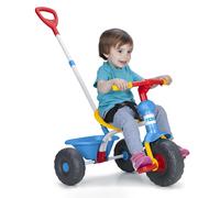 Feber Triciclo Baby Trike – Estructura metálica, cinturón de seguridad, 2 posiciones, empuje, Azul