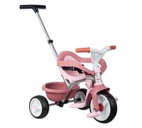 Triciclo Be Move Confort Rosa | Escalable 3 en 1, 10 meses a 3 años, Bastón parental ajustable, Ruedas silenciosas EVA, Volquete