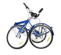 Triciclo de 24 pulgadas para adultos, bicicleta plegable de 7 velocidades, bicicleta de 3 ruedas, con cesta de la compra y cojín de asiento, para adultos, personas mayores y principiantes