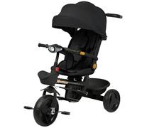 Triciclo de bebé evolutivo con asa para padres, plegable para bicicleta evolutiva, compacto, accesorios prácticos, asa telescópica, capucha extensible y gran cesta de almacenamiento, niñas y niños