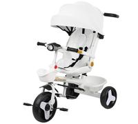 Triciclo de bebé evolutivo con asa para padres, plegable para bicicleta evolutiva, diseño compacto, accesorios prácticos, asa telescópica, capucha extensible y gran cesta de almacenamiento, niñas y