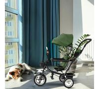 Triciclo de bebé evolutivo, Triciclo Evolutivo para Bebés 5 en 1, Triciclos para Bebés de 10 Meses a 5 Años, con Parasol, Triciclo Infantil de 9 Meses hasta 25 kg, 4-en-1-verde