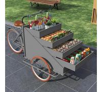 Triciclo de carga comercial con asistencia de pedal, diseño de cuerpo abierto para servicios de venta móvil, alimentos, flores y eventos
